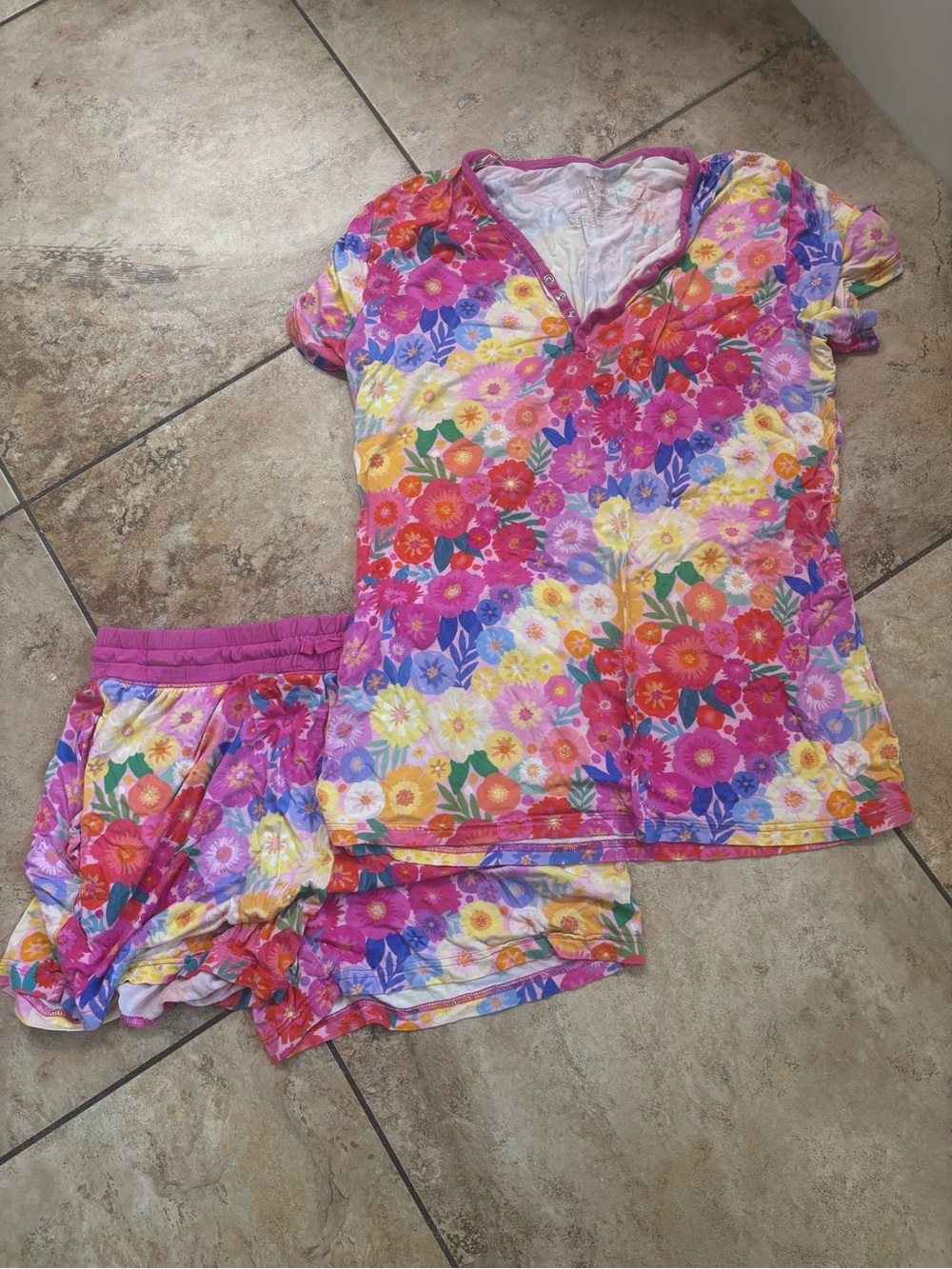 Little Sleepies Multicolor Floral Short Pajama Set